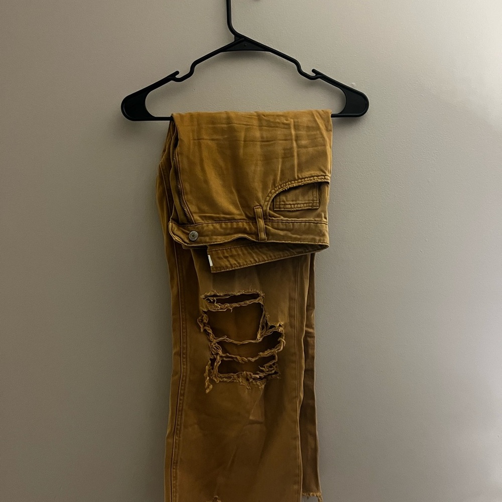 Distressed Mustard Yellow Jeans